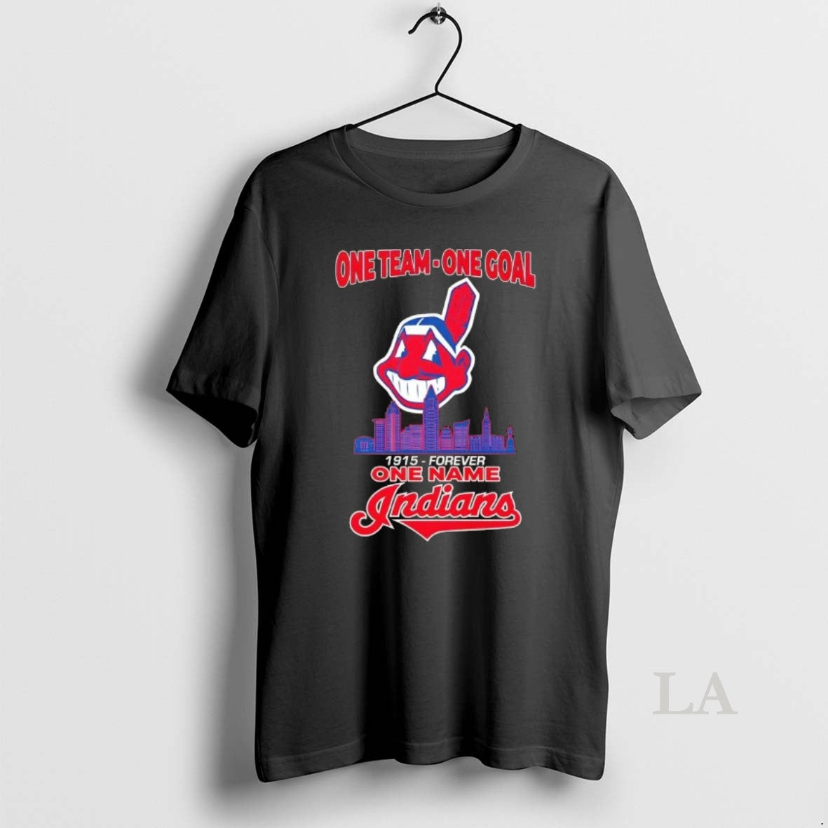Original One Team One Goal 1915 Forever One Name Indians City Skyline Unisex