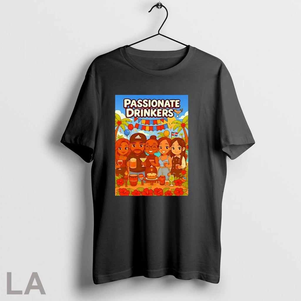 Original Passionate Drinkers Photo Cartoon T Shirt Unisex