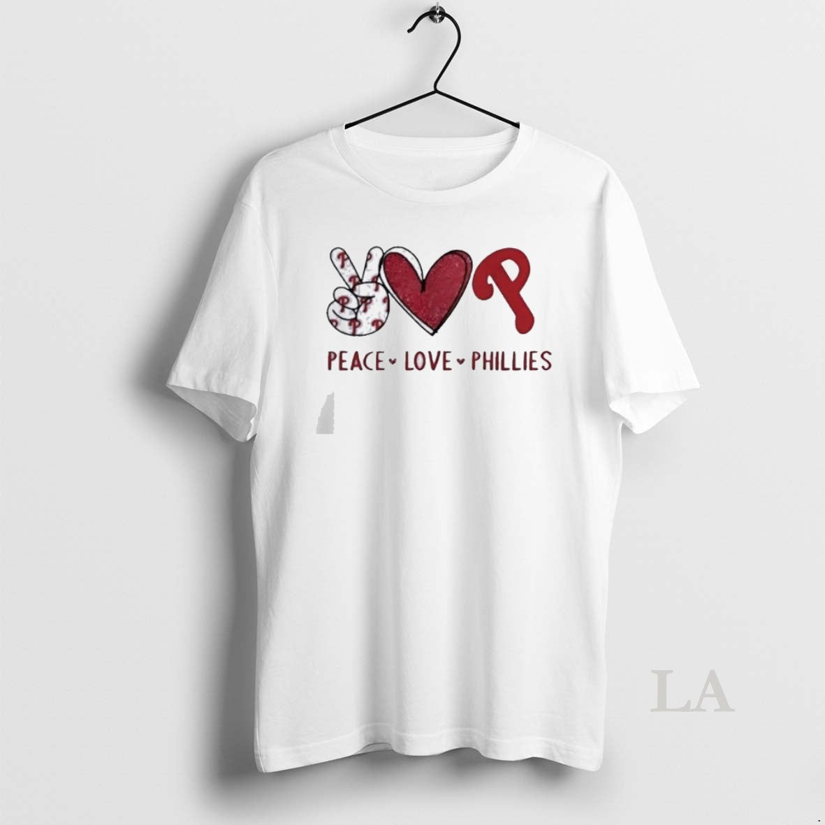 Original Philadelphia Phillies Peace Love Phillies Hand Sign Heart Shape And Logo Unisex