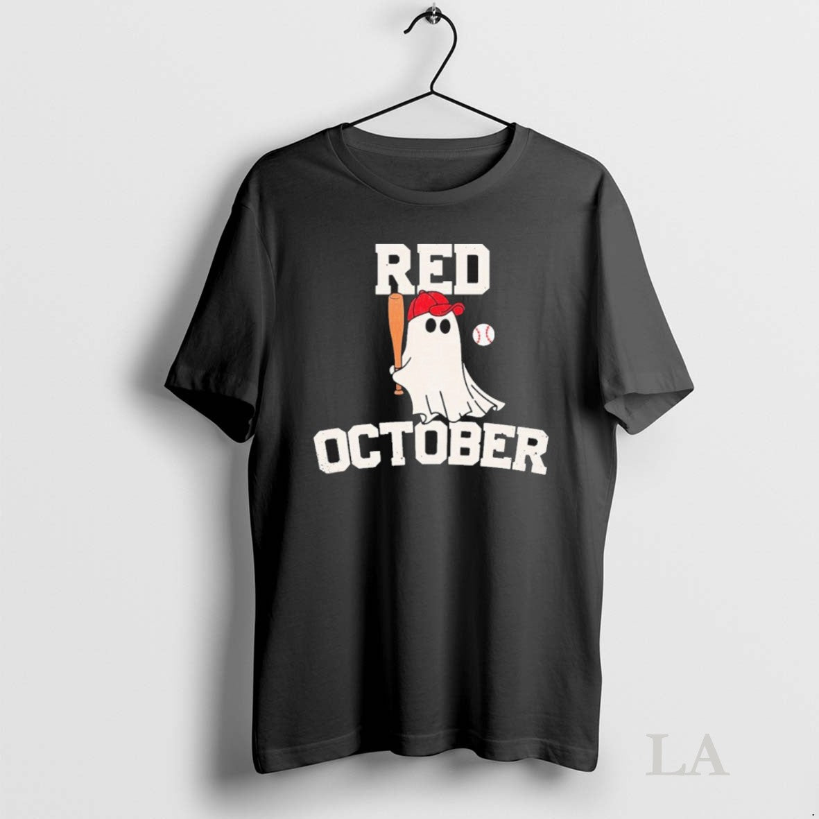 Original Red October Halloween Ghost Playing Baseball Unisex