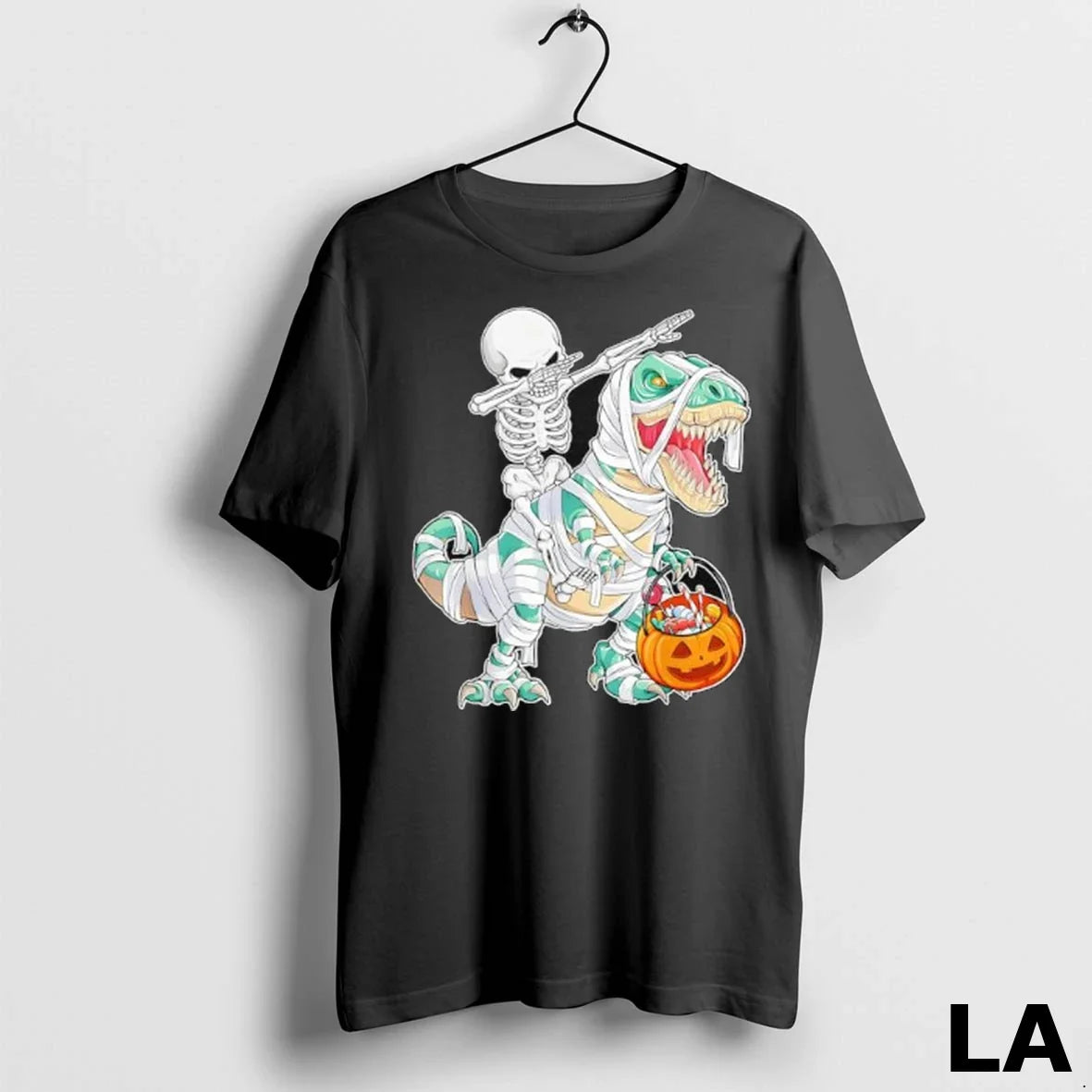 Original Skeleton Riding Dancing Dab Dinosaur Trex Halloween Ladies Unisex