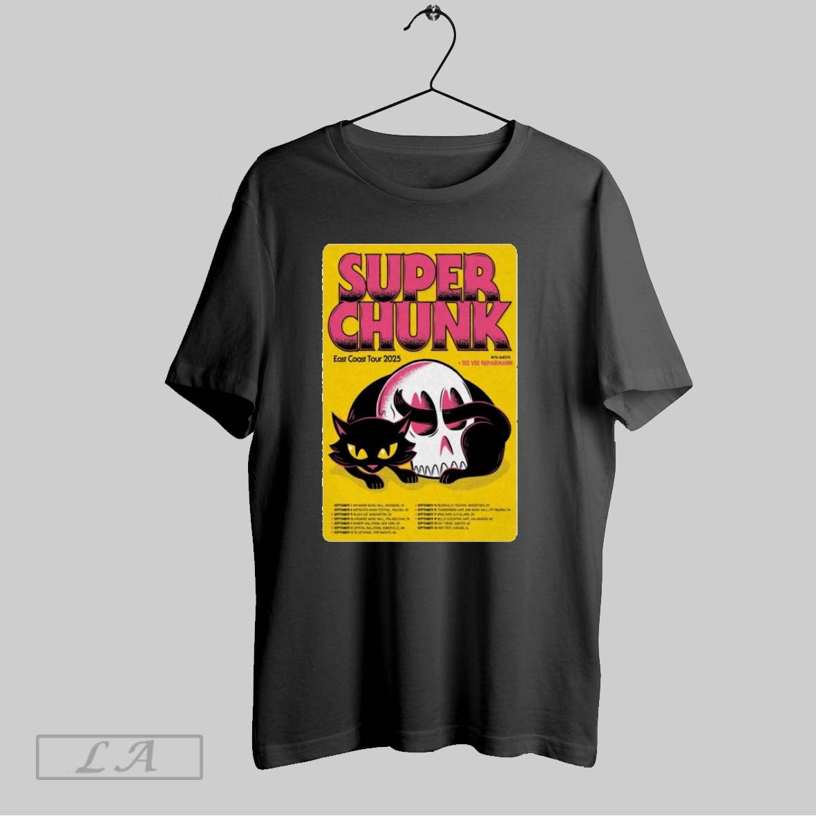 Original Superchunk East Coast Tour 2025 Dates Skull Cat T Shirt Unisex