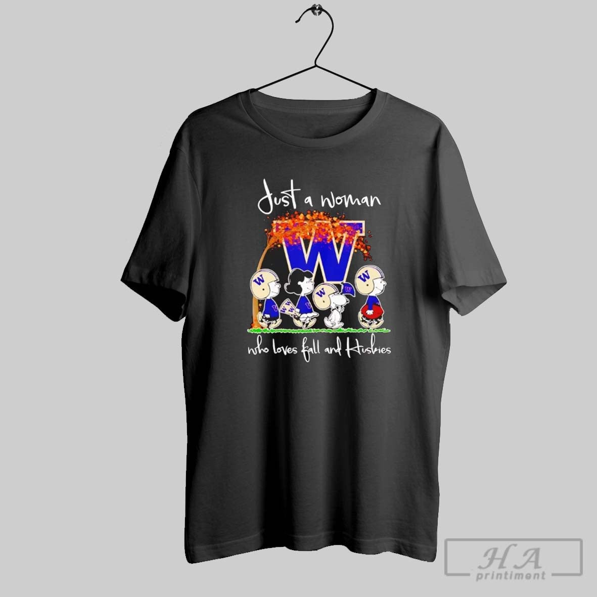 Peanuts Just A Woman Who Loves Fall And Huskies Unisex