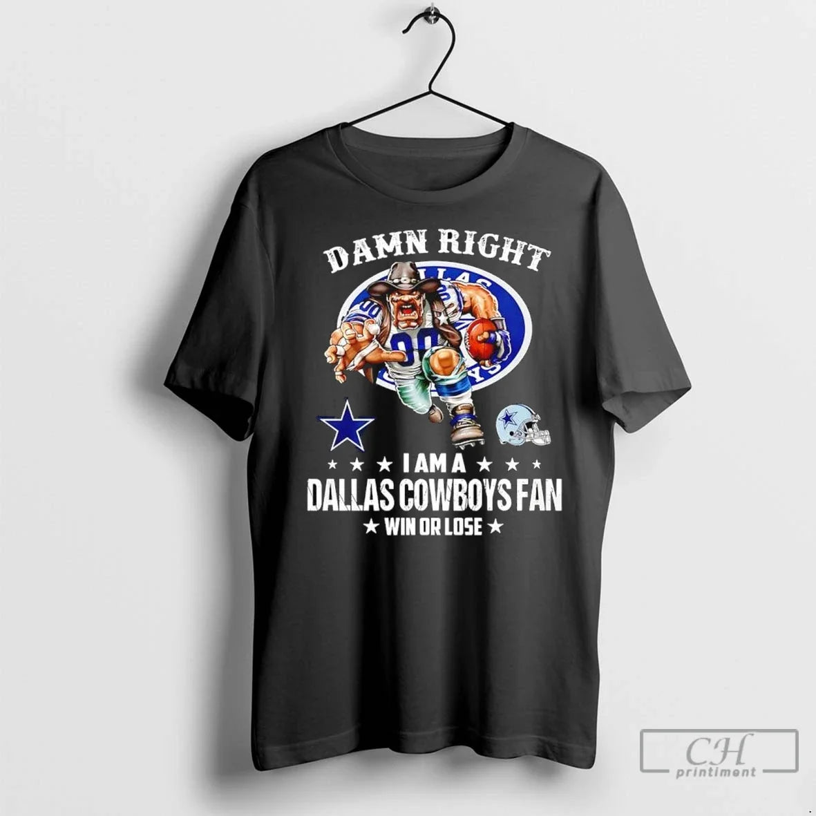 Premium Damn Right I Am A Dallas Cowboys Fan Win Or Lose Helmet Logo Style Unisex