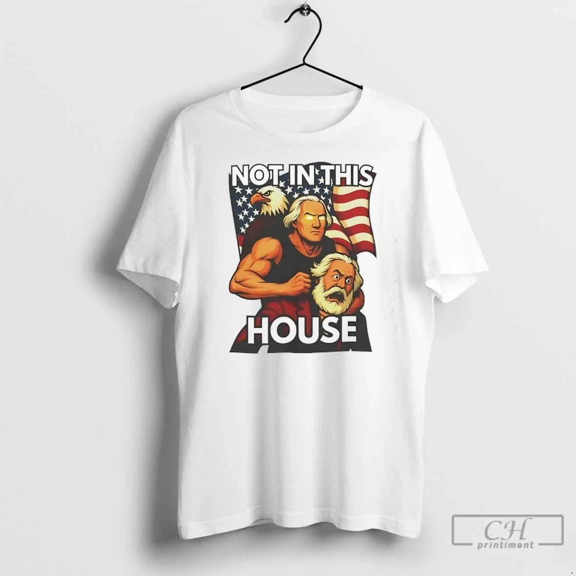 Premium Eagle George Washington Not In This House Usa Flag Meme Unisex