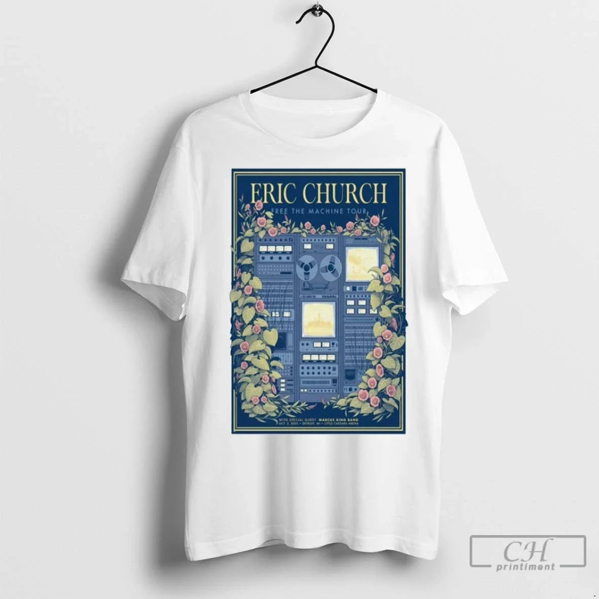 Premium Eric Church Free The Machine Tour Oct 2 2025 Little Caesars Arena Marcus King Unisex