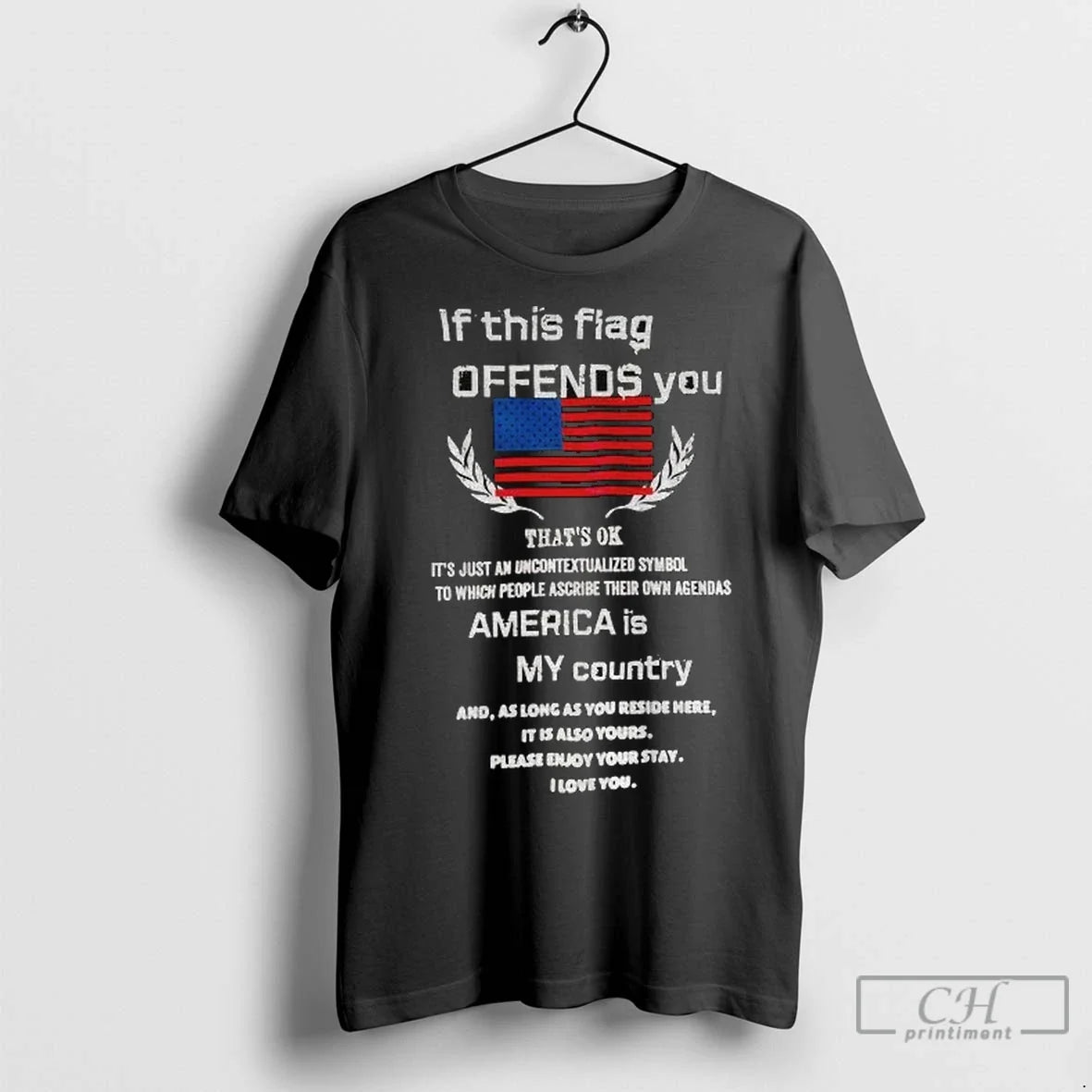 Premium If This Flag Offends You America Is My Country Flag Unisex