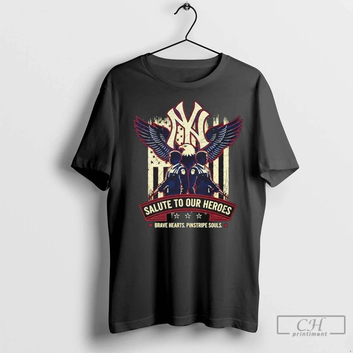 Premium New York Yankees Salute To Our Heroes Brave Hearts Pinstripe Souls Unisex