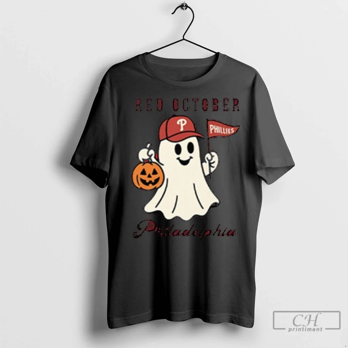 Premium Red October Philadelphia Phillies Halloween Ghost Unisex