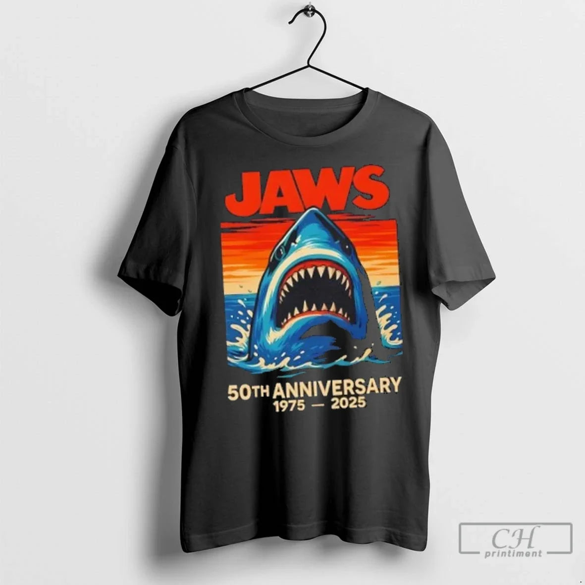 Premium Shark Jaws 50th Anniversary 1975 2025 Retro Unisex