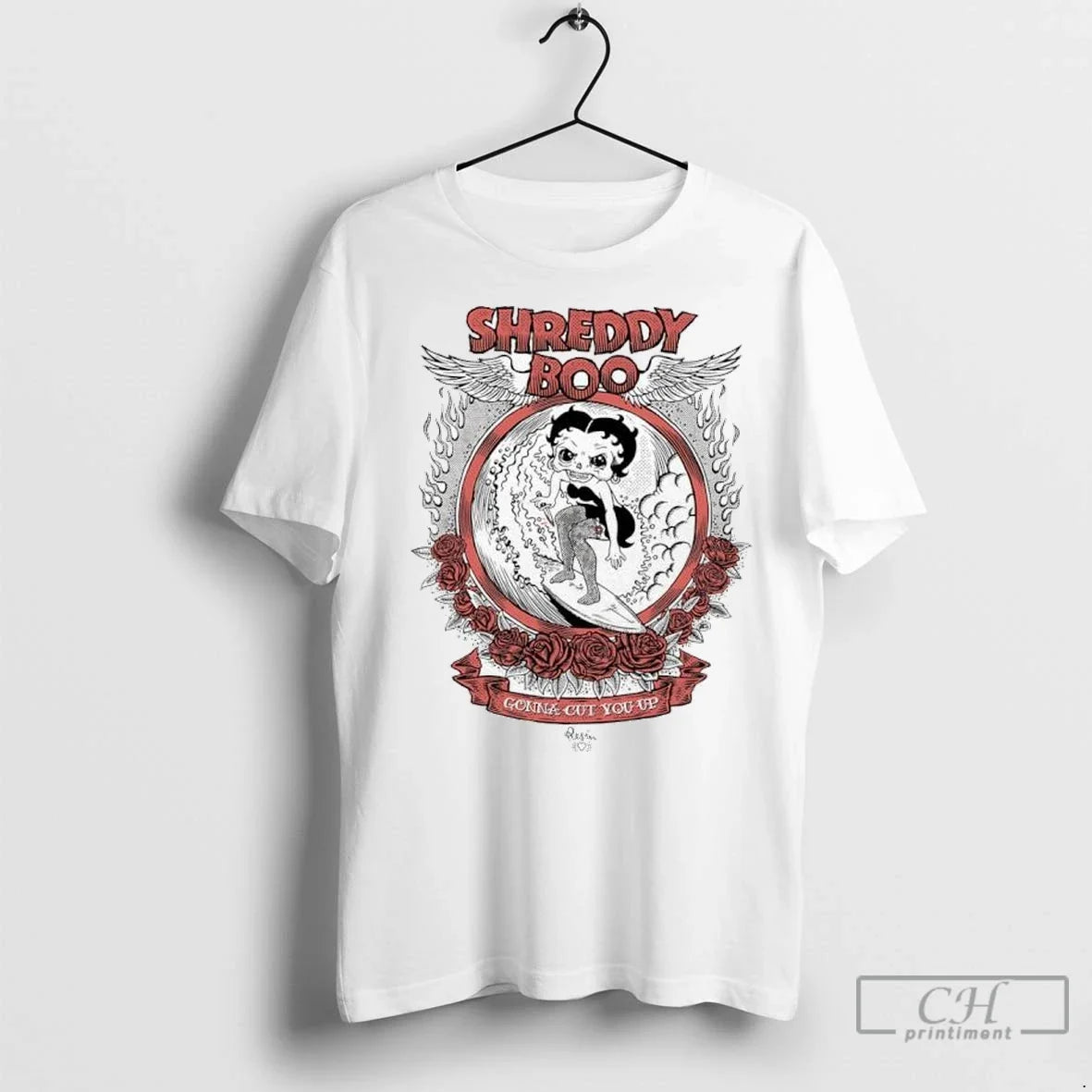 Premium Shreddy Boo Gonna Cut You Up Wreath Of Red Roses Unisex