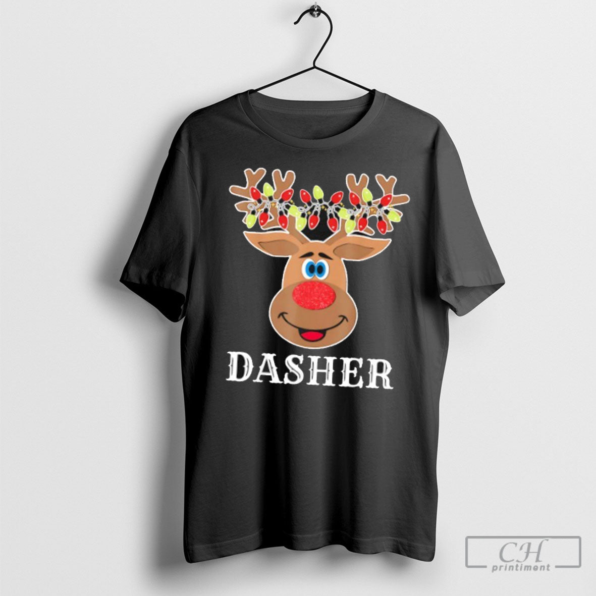 Santas Reindeer Dasher T Shirts Unisex