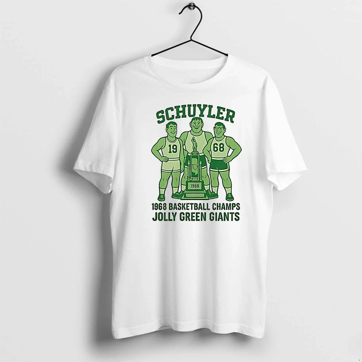 Schuyler 1968 Basketball Champs Jolly Green Giants Tshirts Sweater Unisex