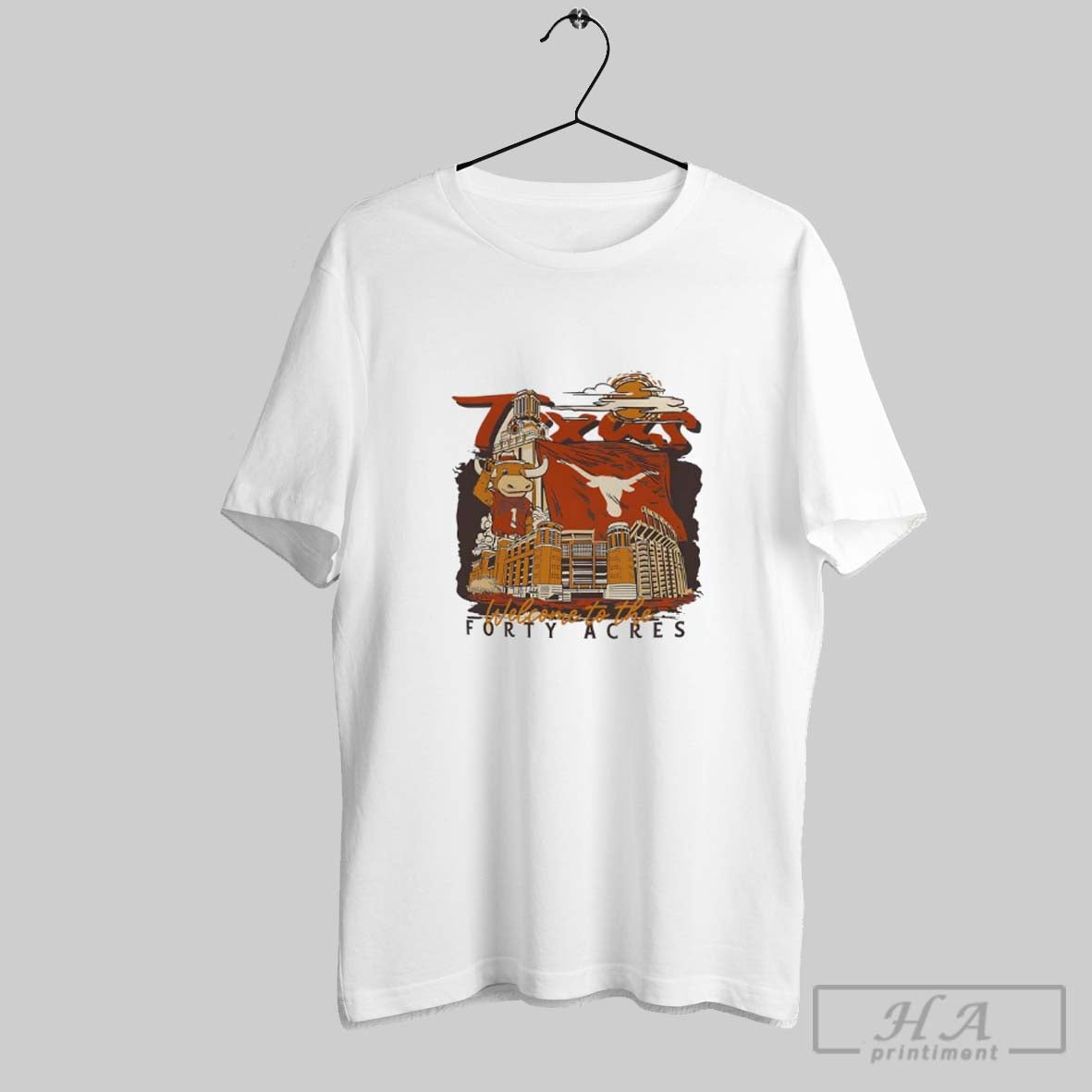 Texas Texas Longhorns Football Welcome To The Forty Acres Hand Drawn Campus Stack Unisex