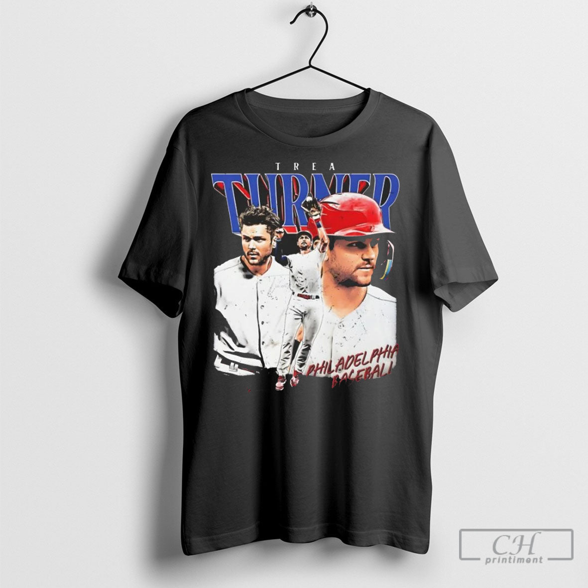 Trea Turner Philadelphia Baseball Retro Player Collage T Shirts Unisex