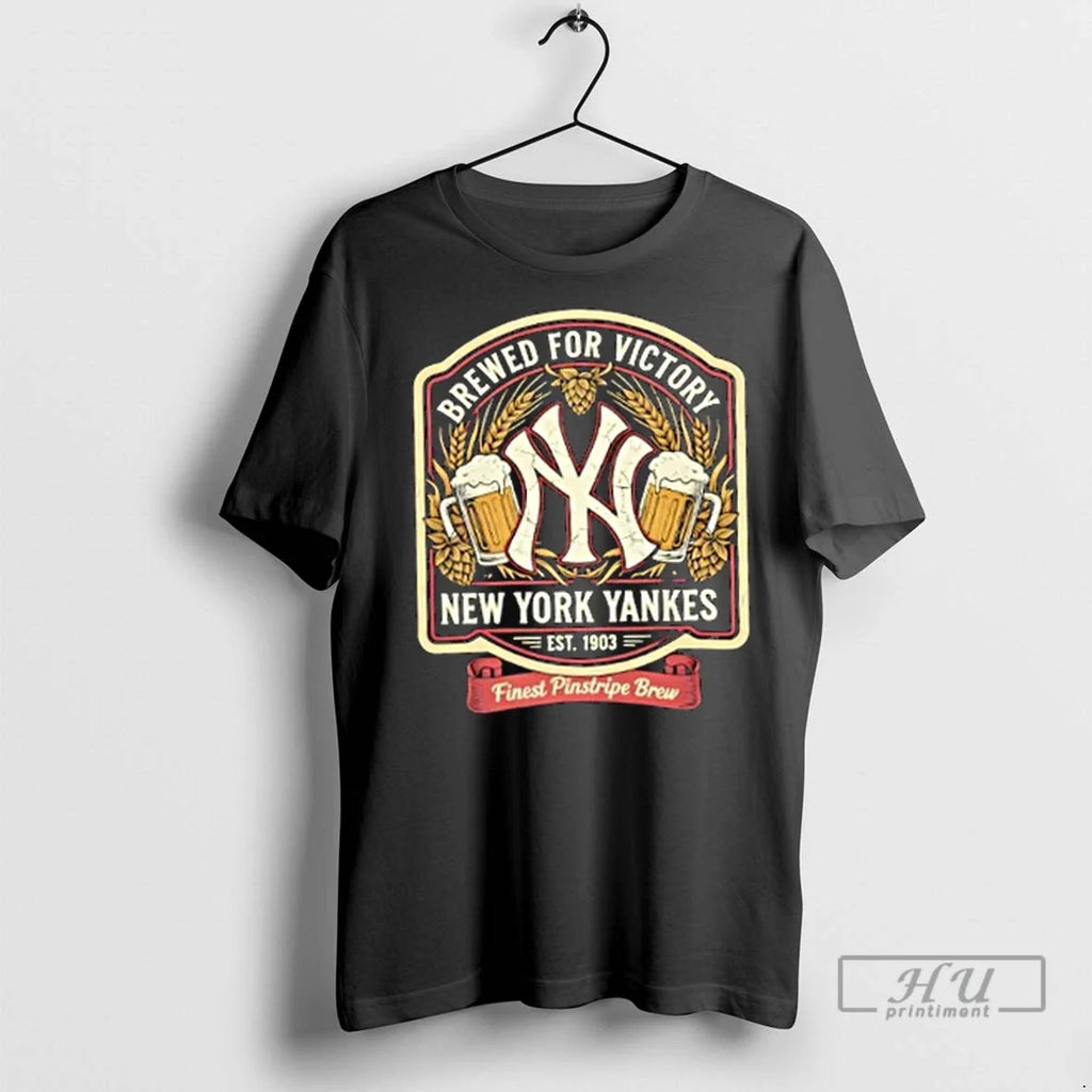 Trending New York Yankees Brewed For Victory Finest Pinstripe Brew T Shirts Unisex