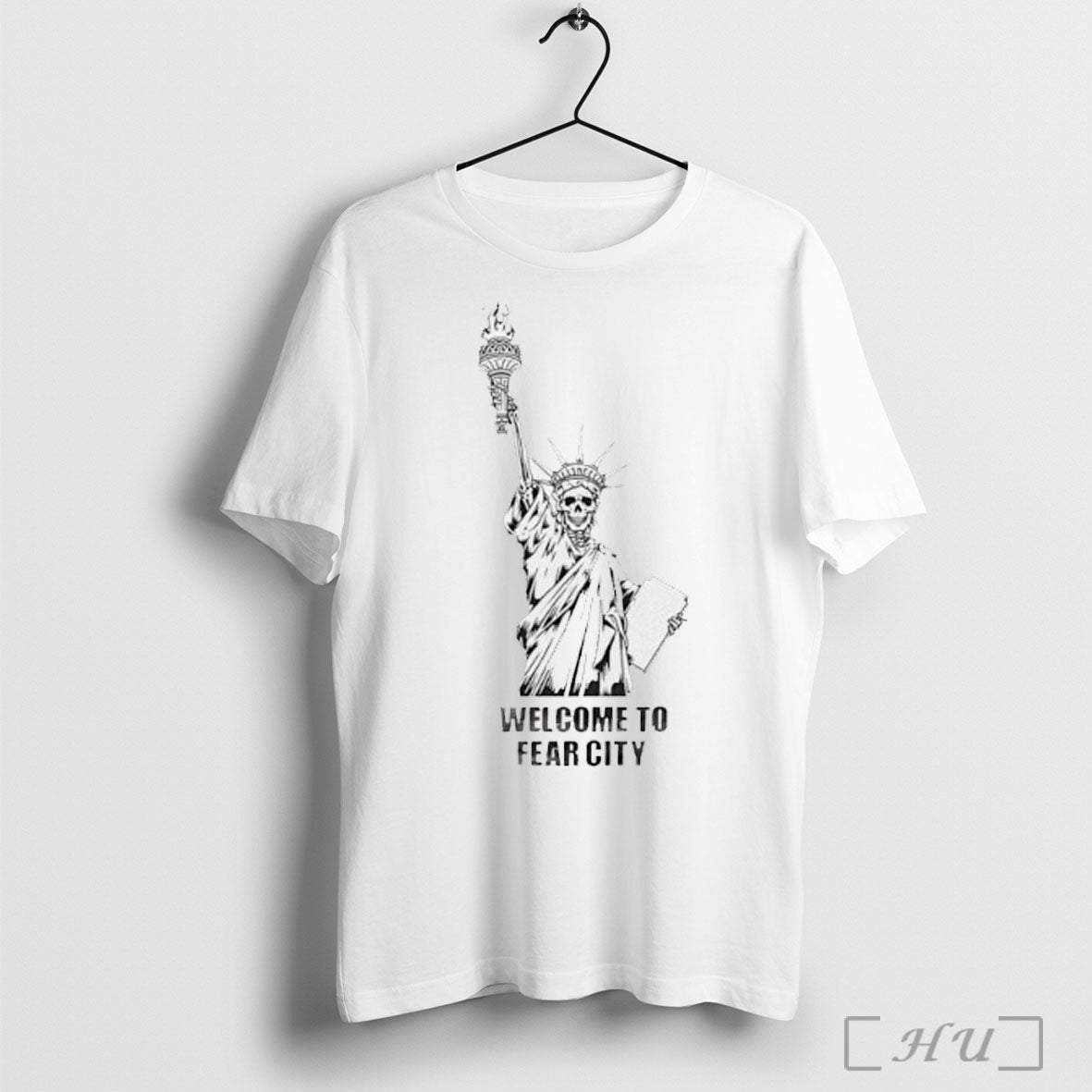 Welcome To Fear City Statue Of Liberty Skeleton T Shirt Unisex