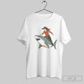 Western Cowgirl Riding Shark Vintage Unisex