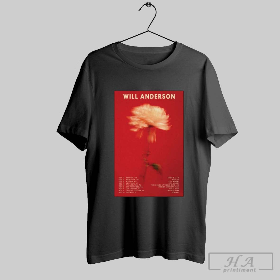 Will Anderson Tour October 2025 Dates T Shirts Unisex