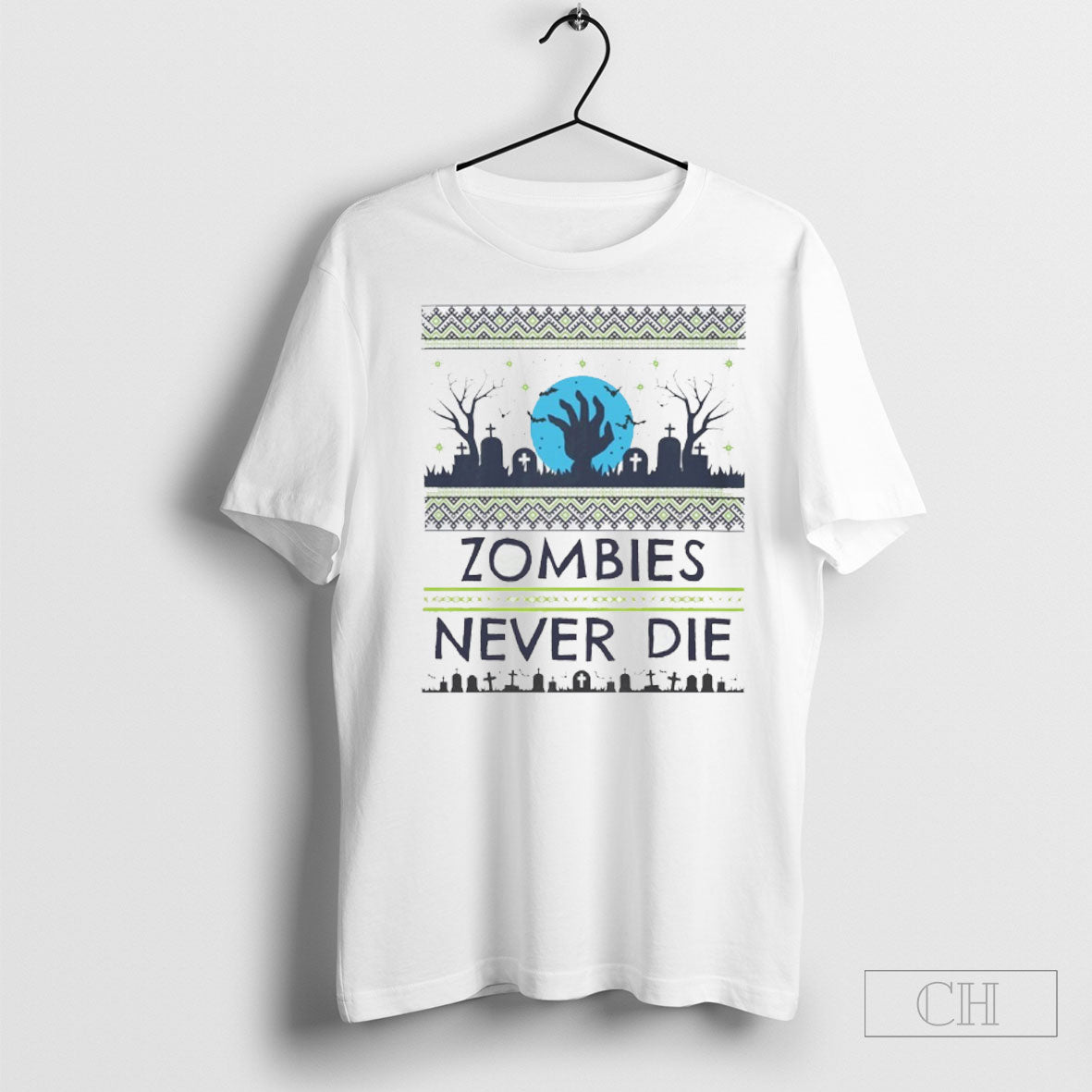 Zombie Themed Ugly Christmas Sweat Shirt Unisex