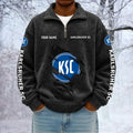 Karlsruher SC Custom Name Quarter Zip Pullover Sweatshirt - Multicolor