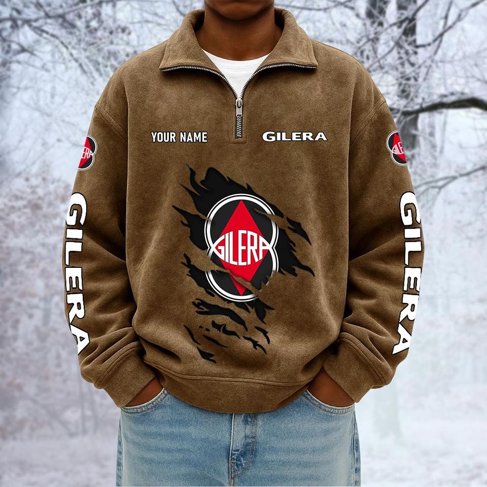 Gilera Custom Name Quarter Zip Pullover Sweatshirt - Multicolor