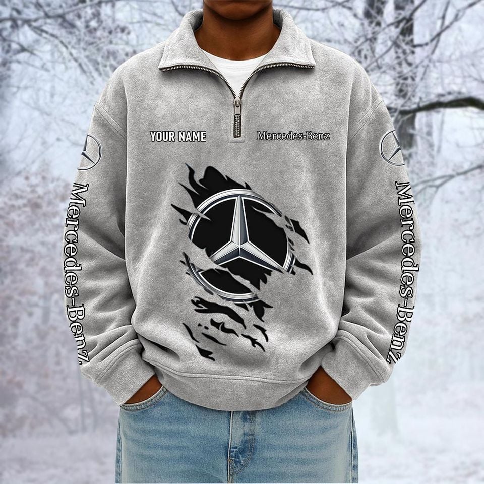 M-Benz Custom Name Quarter Zip Pullover Sweatshirt - Multicolor