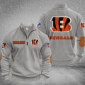 Cincinna B-engals Striped Half-Zip Sweatshirt