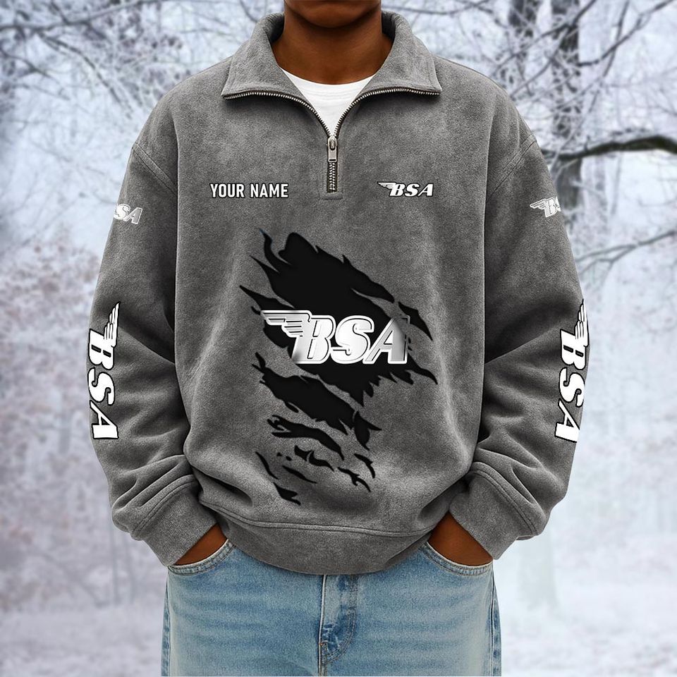 BSA Custom Name Quarter Zip Pullover Sweatshirt - Multicolor