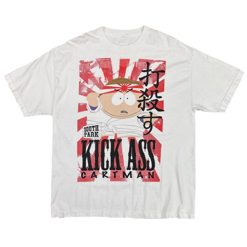 South Park CARTMAN KICK ASS WHITE FITS XL 5575