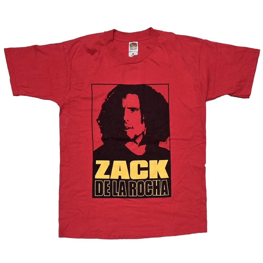 ZACK DE LA ROCHA 00s PRINT RED FRUIT OF THE LOOM LARGE 9525