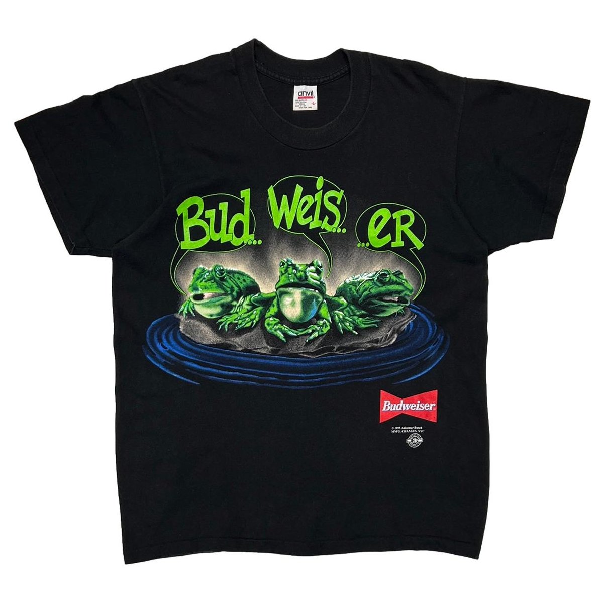 Budweiser 3 FROGS 1995 YOUR PAD OR MINE? anvil LARGE 3719