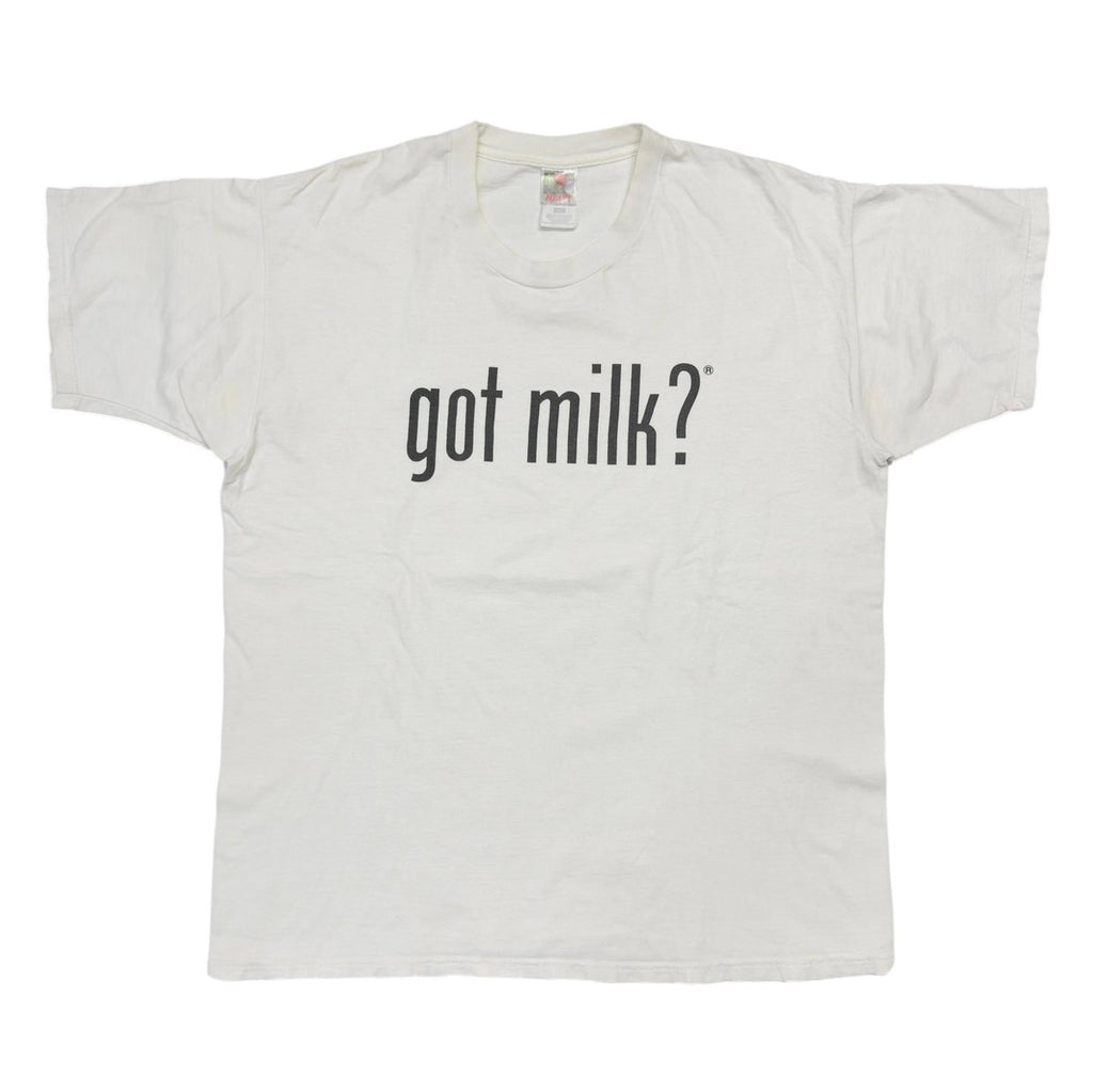 OLD & VINTAGE got milk ? WHITE FRUIT OF THE LOOM XL 4852