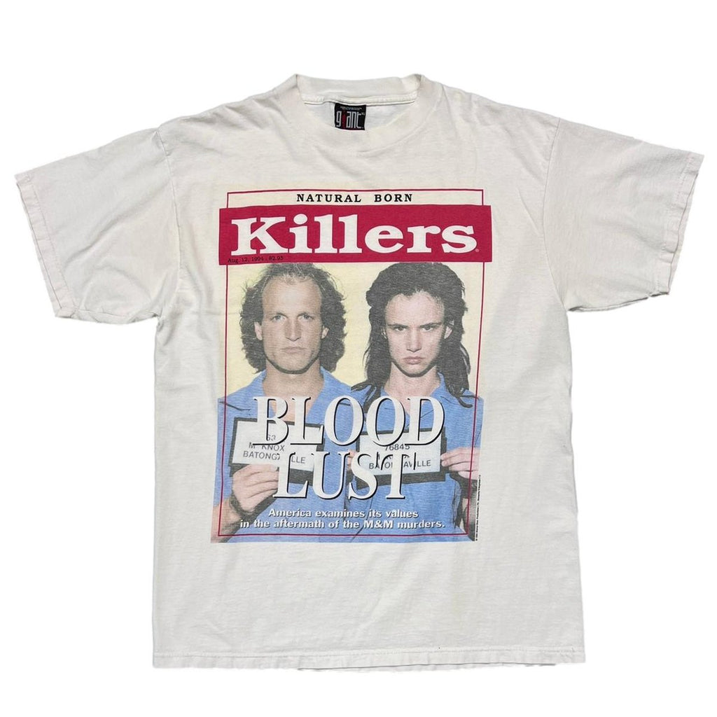 NATURAL BORN KILLERS 1994 BLOOD LUST MOVIE PROMO WHITE GIANT BY TULTEX XL 6397