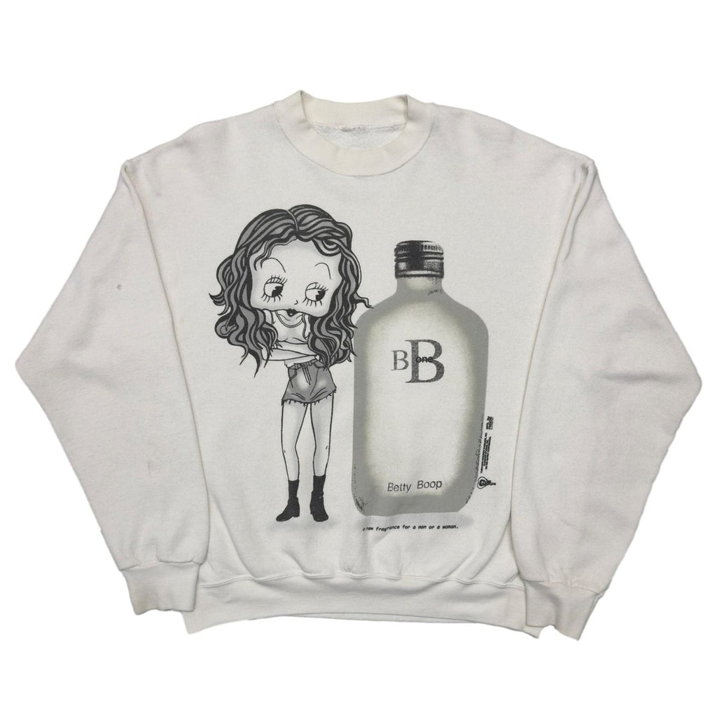 BETTY BOOP BB ONE Calvin Klein PARODY CREWNECK SWEATSHIRT WHITE FITS XL 3883