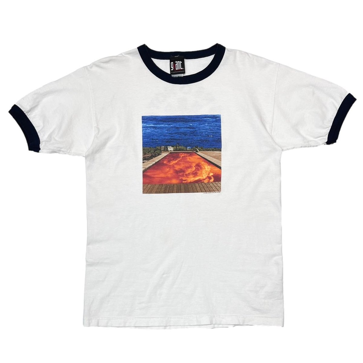 RED HOT CHILI PEPPERS CALIFORNICATION 1999 RINGER WHITE NAVY LARGE 1492