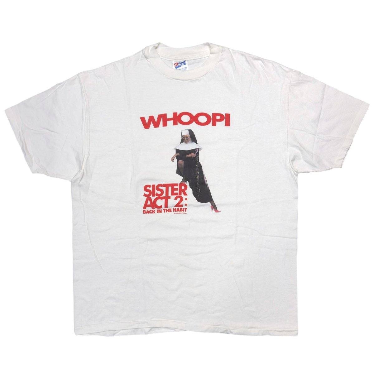 SISTER ACT2 BACK IN THE HABIT MOVIE PROMO WHOOPI GOLDBERG 天使にラブソングを WHITE HANES XL 0183