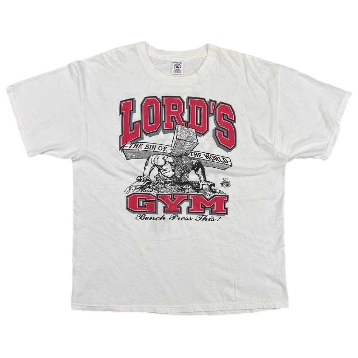 LORD'S GYM HIS PAIN YOUR GAIN WHITE RED DELTA XL 2530
