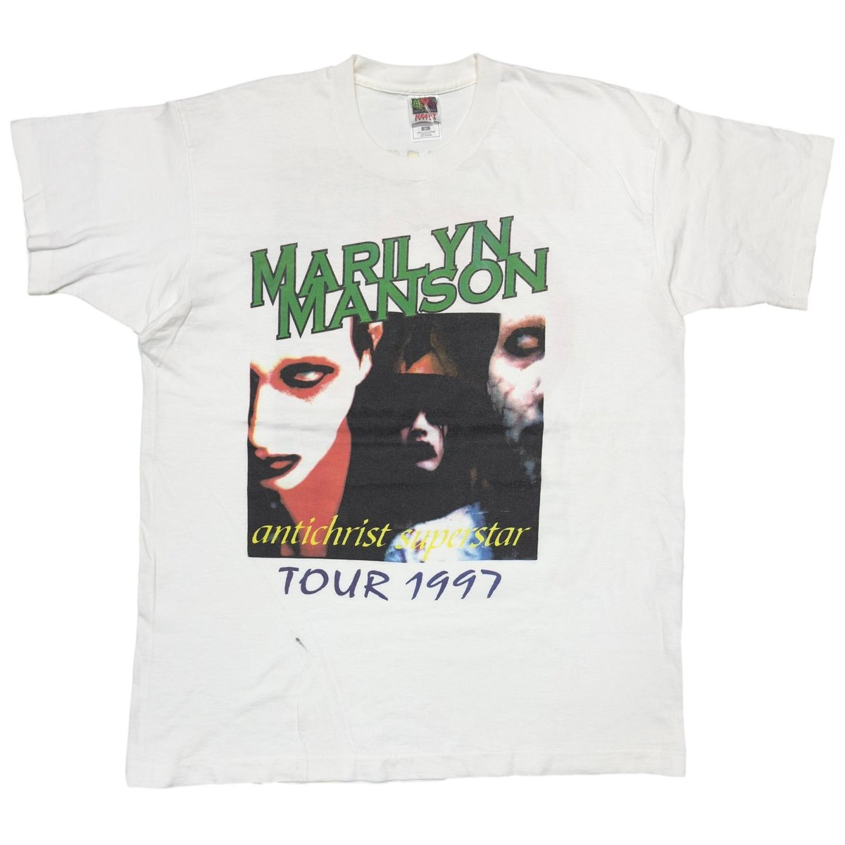 MARILYN MANSON ANTICHRIST SUPERSTAR BOOTLEG WHITE FRUIT OF THE LOOM XL 1089