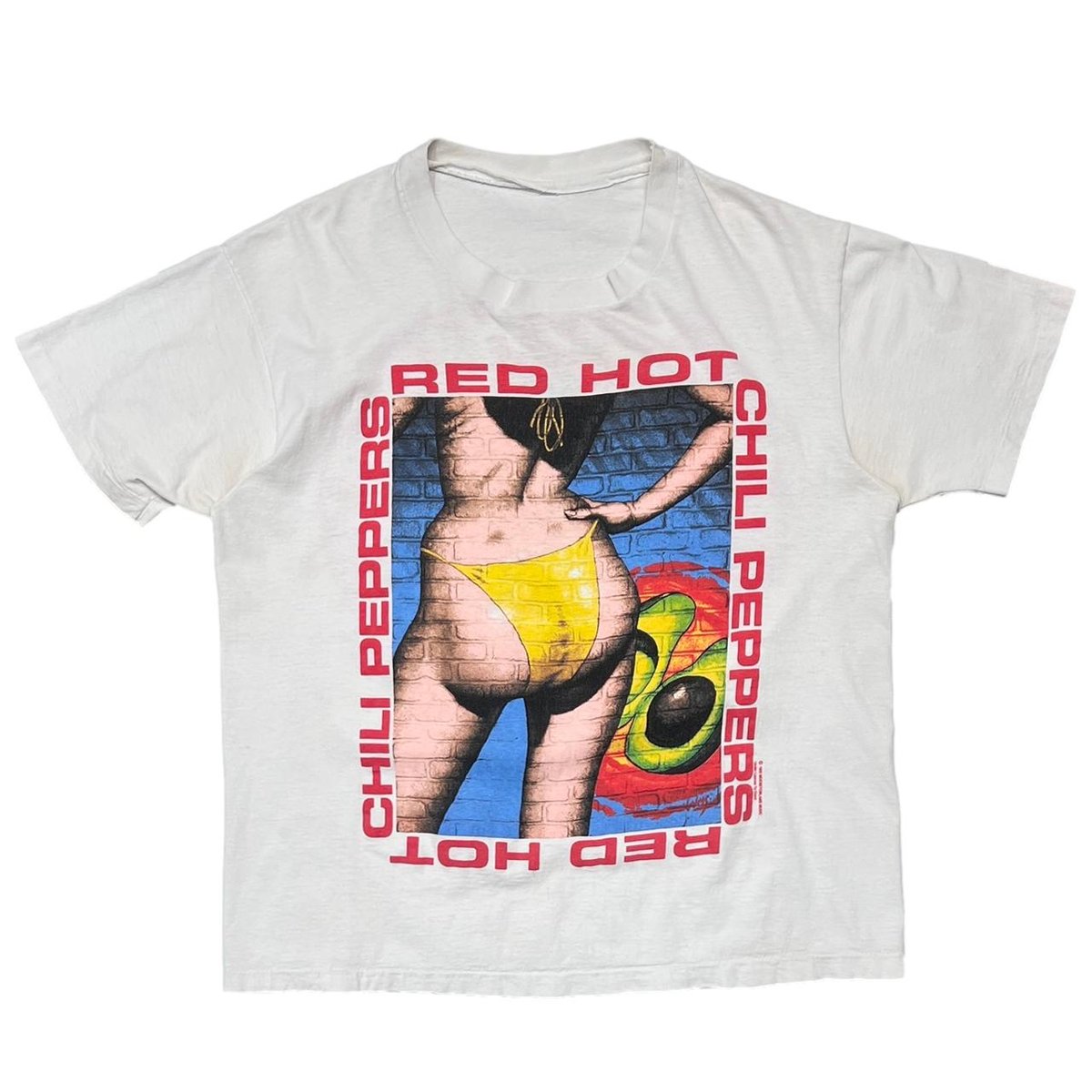 RED HOT CHILI PEPPERS AVOCADO BIKINI WALL WHITE FITS XL 9999