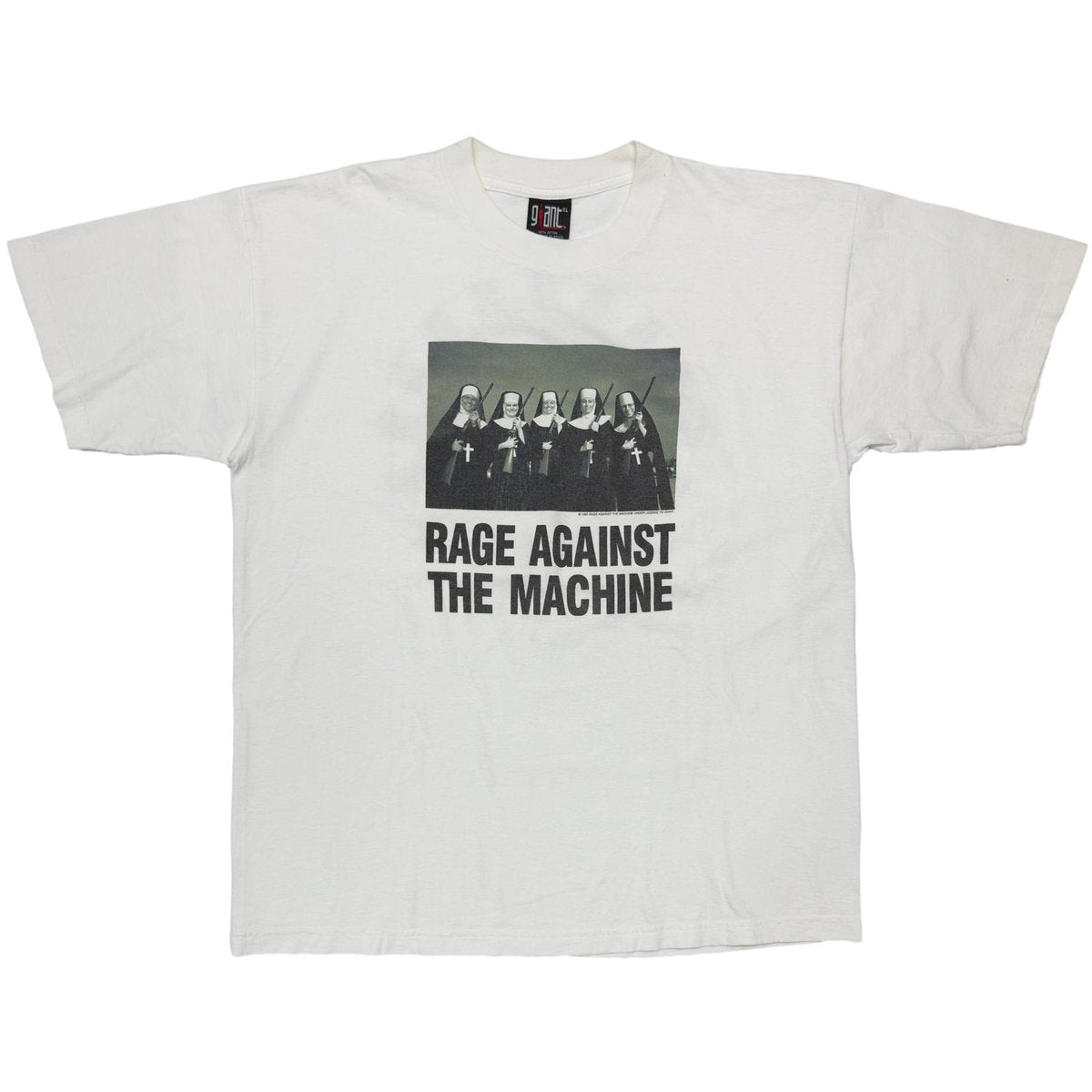 RAGE AGAINST THE MACHINE 1997 NUNS AND GUNS WHITE GIANT XL 8577