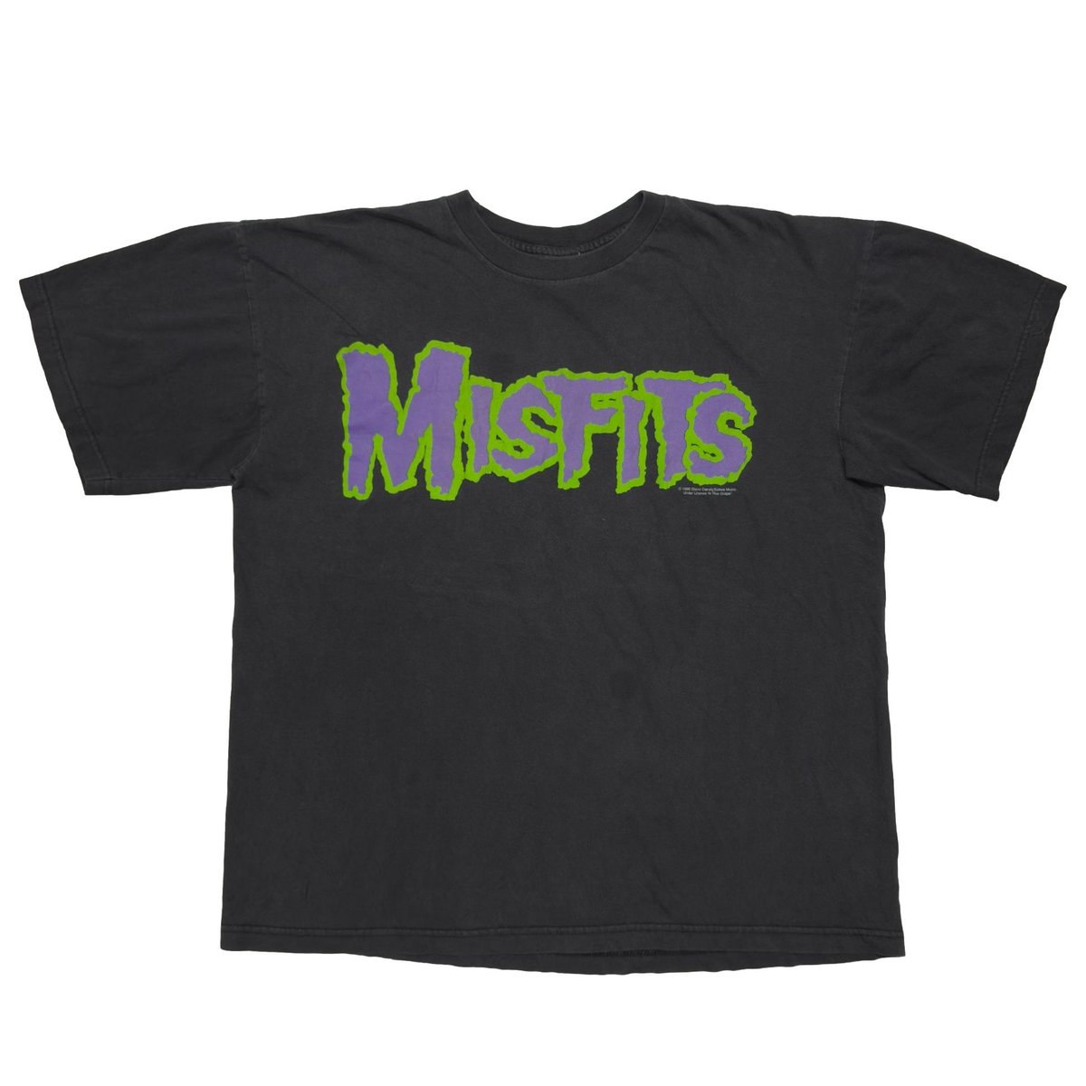 MISFITS 1999 TEXT LOGO PURPLE x GREEN BLUE GRAPE XL 0232