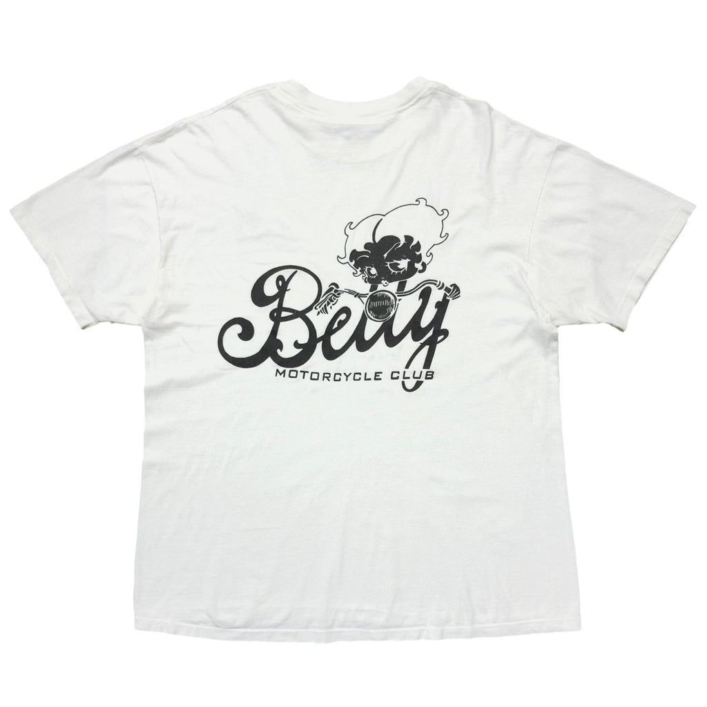 BETTY BOOP MOTORCYCLE CLUB WHITE HANES XL 7957