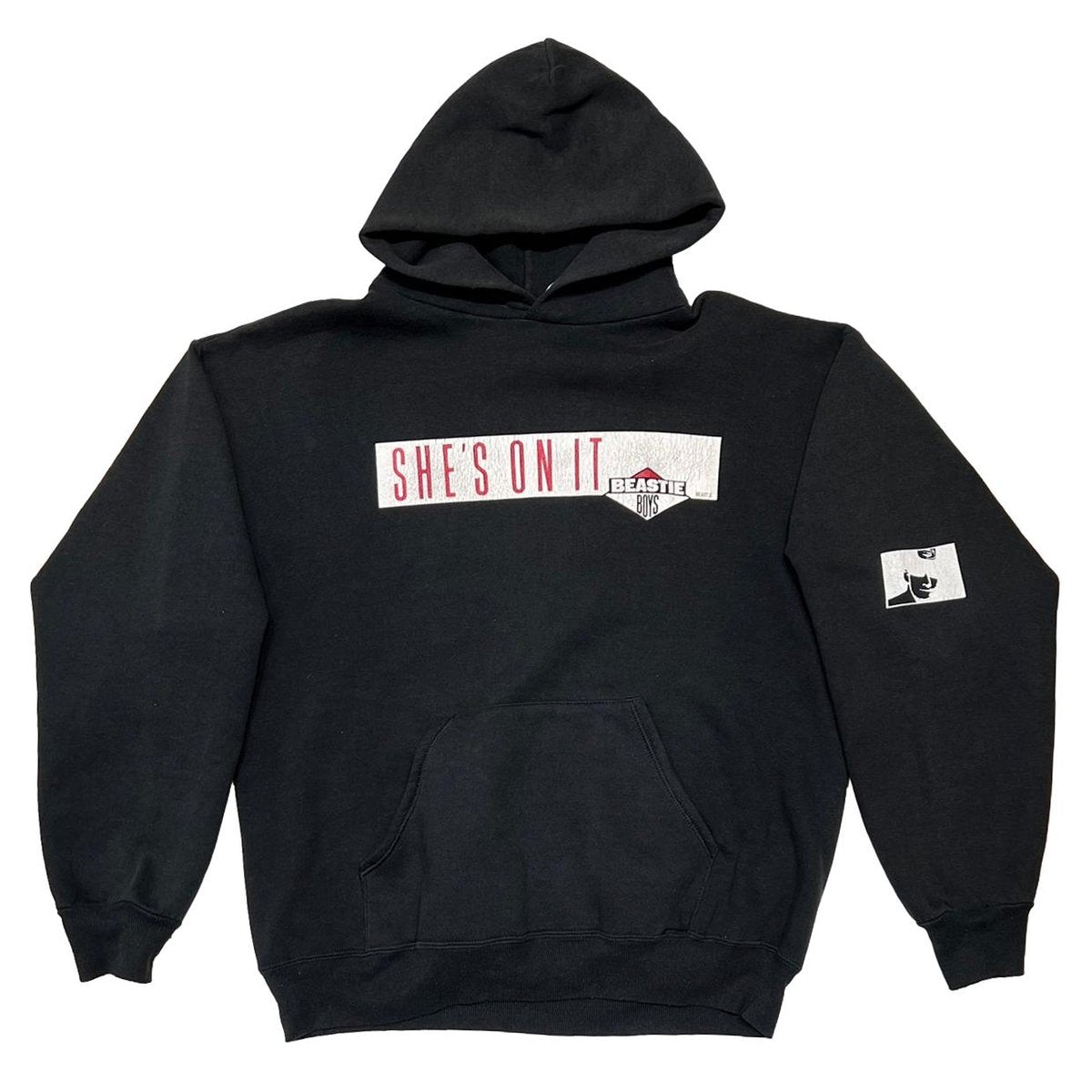 BEASTIE BOYS SHE'S ON IT HOODED SWEATSHIRT BLACK LARGE 2849