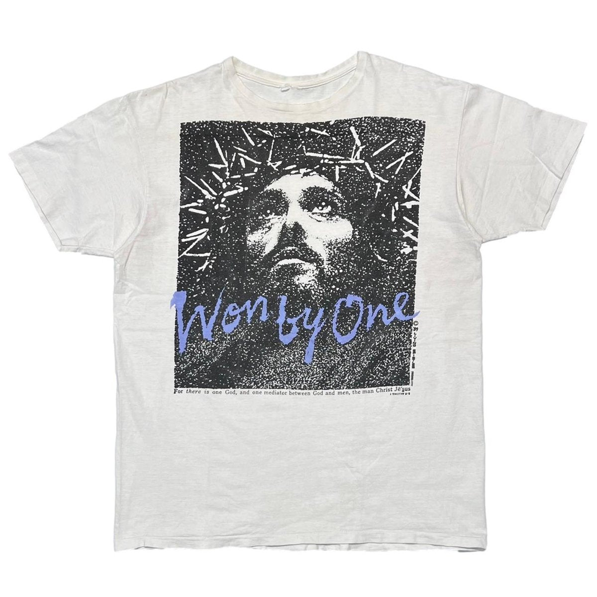 OLD & VINTAGE 1989 WON BY ONE JESUS CHRIST WHITE FITS XL 7219