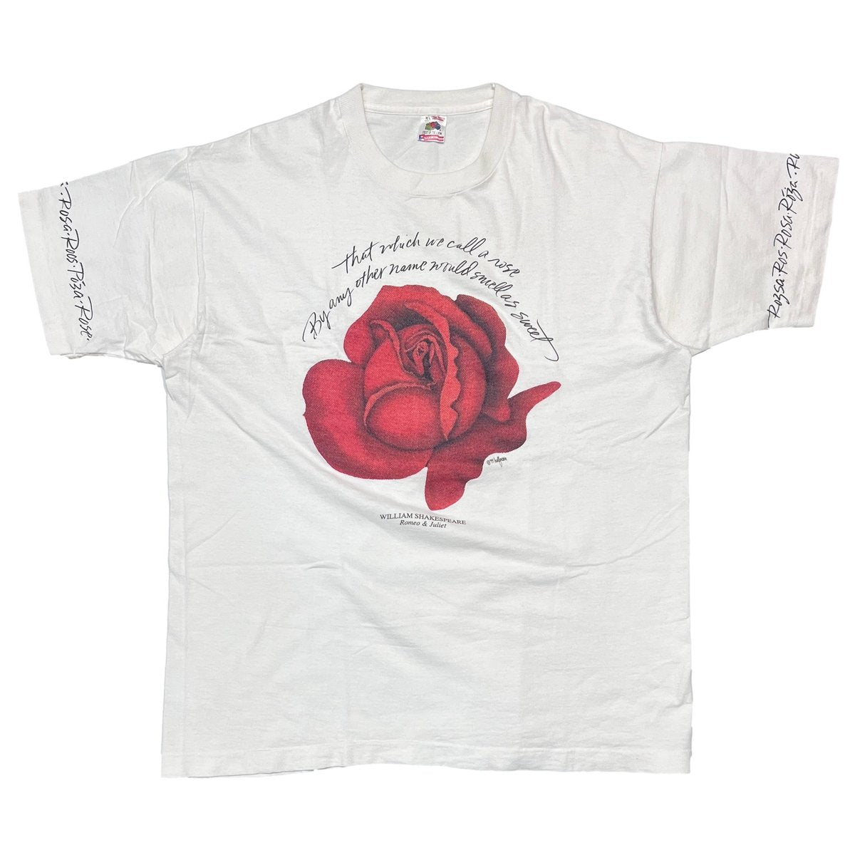 ROMEO AND JULIET 90S ROSE PRINT SHAKEAPEARE WHITE XL 4128