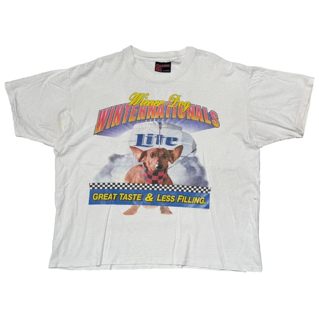 OLD & VINTAGE WIENER DOG 1993 WINTERNATIONALS Budweiser WHITE XL 4499