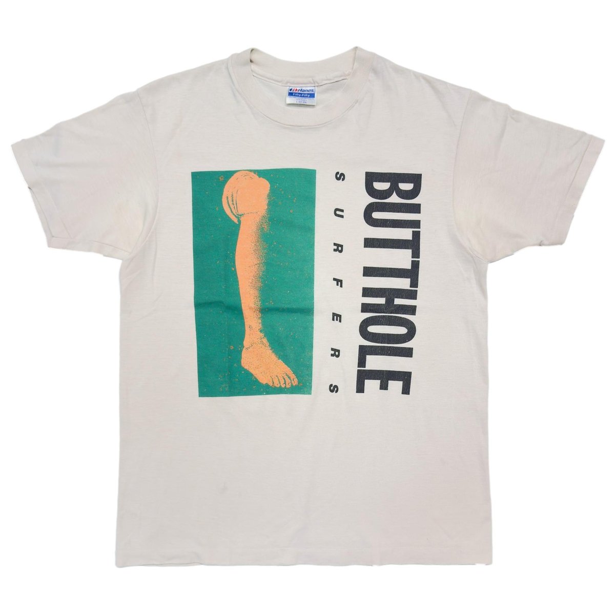 BUTTHOLE SURFERS LEG WHITE HANES LARGE 5283