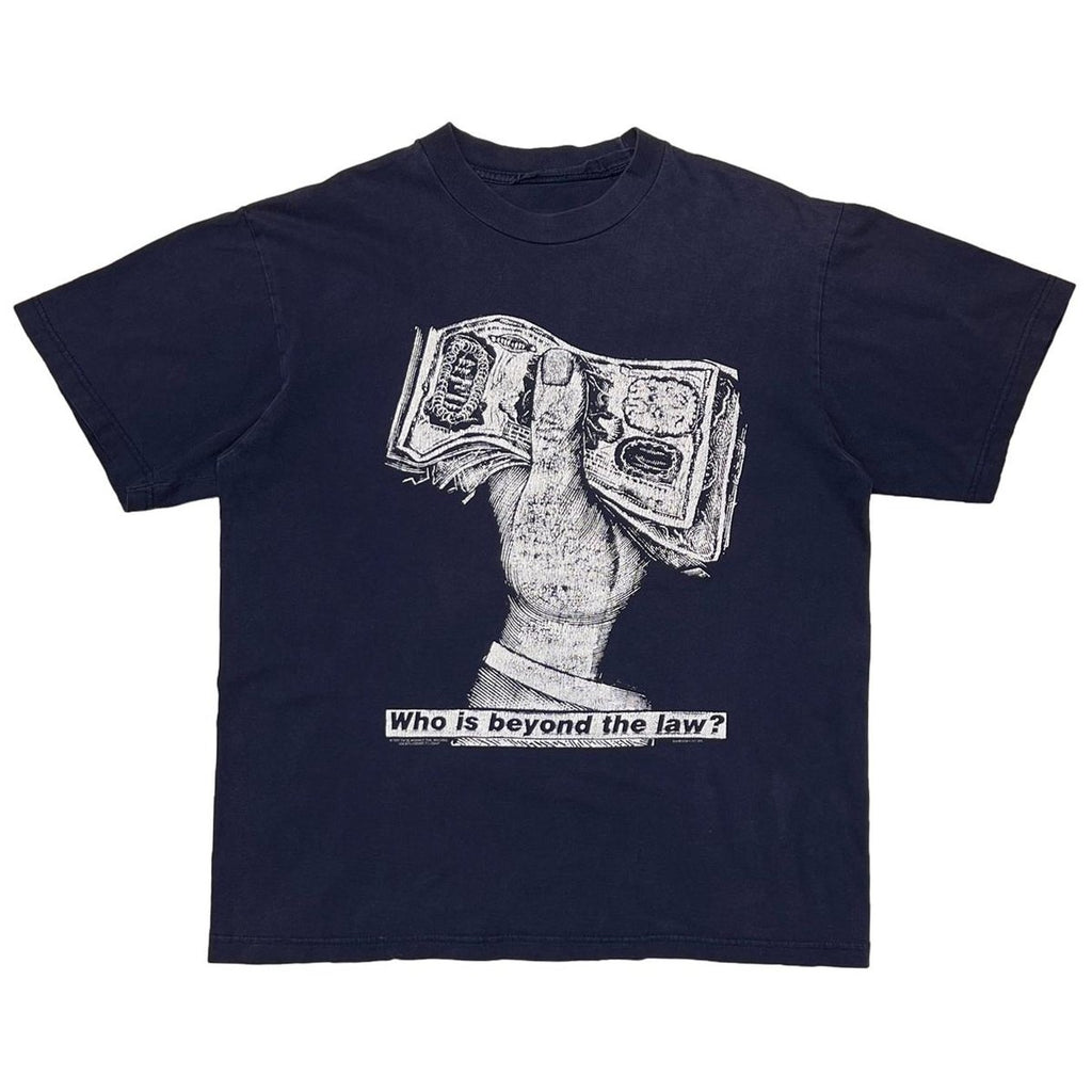 RAGE AGAINST THE MACHINE BARBARA KRUGER Who is beyond the law ? NAVY FITS LARGE 6033