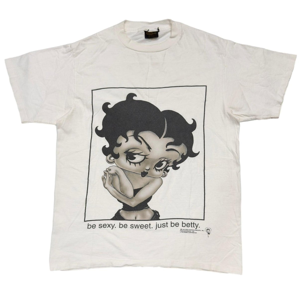 BETTY BOOP 1997 be sexy. be sweet. just be betty. CALVIN KLEIN PARODY WHITE CHANGES LARGE 6713